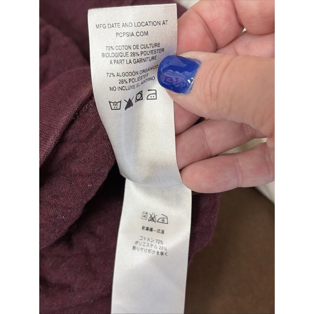 Patagonia Maroon Organic Cotton Quilt Snap T Pullover Large Women 25281 Jacket - Picture 9 of 11